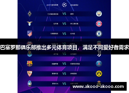 巴塞罗那俱乐部推出多元体育项目，满足不同爱好者需求